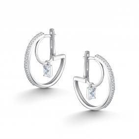 Серебряные серьги АЛЬКОР 02-5619/00КЦ-00 с фианитом 02-5619/00КЦ-00 фото