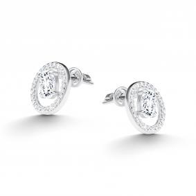 Серебряные серьги АЛЬКОР 02-5620/00КЦ-00 с фианитом 02-5620/00КЦ-00 фото