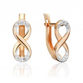 Золотые серьги Platina 02-5622-00-401-1110 с фианитом 02-5622-00-401-1110 фото
