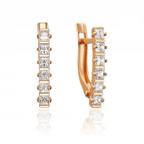 Золотые серьги Platina 02-5623-00-401-1110 с фианитом 02-5623-00-401-1110 фото