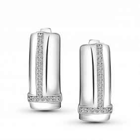 Серебряные серьги АЛЬКОР 02-5632/00КЦ-00 с фианитом 02-5632/00КЦ-00 фото