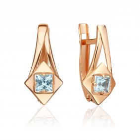 Золотые серьги Platina 02-5633-00-201-1110 с топазом 02-5633-00-201-1110 фото