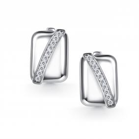 Серебряные серьги АЛЬКОР 02-5633/00КЦ-00 с фианитом 02-5633/00КЦ-00 фото