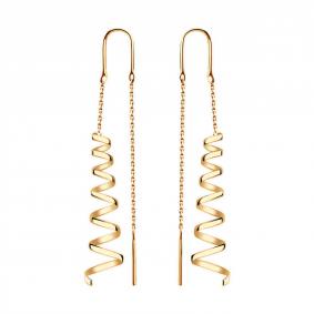 Золотые серьги Золотые узоры 02-5660 02-5660 фото