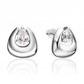 Серебряные серьги Platina 02-5672-00-401-0200 с фианитом 02-5672-00-401-0200 фото
