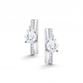 Серебряные серьги АЛЬКОР 02-5681/00ГХ-00 с фианитом и горным хрусталём 02-5681/00ГХ-00 фото