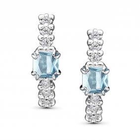 Серебряные серьги АЛЬКОР 02-5718/00ТБ-00 с топазом и фианитом 02-5718/00ТБ-00 фото