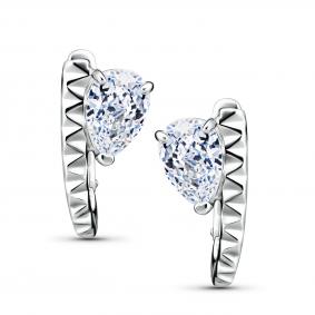 Серебряные серьги АЛЬКОР с бриллианитом 02-5720/00БТ-00 02-5720/00БТ-00 фото