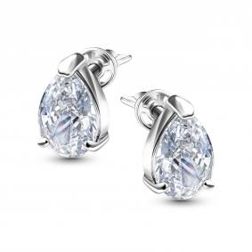 Серебряные серьги АЛЬКОР с бриллианитом 02-5723/00БТ-00 02-5723/00БТ-00 фото