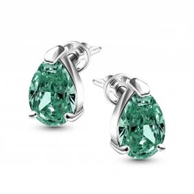 Серебряные серьги АЛЬКОР с бриллианитом 02-5723/0БТ4-00 02-5723/0БТ4-00 фото