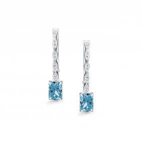 Серебряное серьги АЛЬКОР с бриллианитом и фианитом 02-5724/0БТ9-00 02-5724/0БТ9-00 фото
