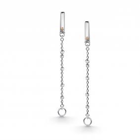 Серебряные серьги АЛЬКОР с золотой накладкой и бриллиантом 02-5737/000Б-00 02-5737/000Б-00 фото