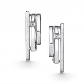Серебряные серьги АЛЬКОР 02-5741/000Б-00 с бриллиантом 02-5741/000Б-00 фото