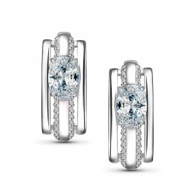 Серебряные серьги АЛЬКОР 02-5753/00КЦ-00 с фианитом 02-5753/00КЦ-00 фото