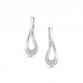 Серебряные серьги АЛЬКОР 02-5757/00КЦ-00 с фианитом 02-5757/00КЦ-00 фото