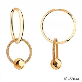 Золотые серьги-трансформеры Золотые узоры 02-5761 02-5761 фото