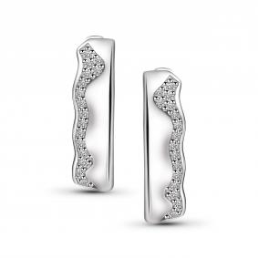 Серебряные серьги АЛЬКОР 02-5761/00КЦ-00 с фианитом 02-5761/00КЦ-00 фото