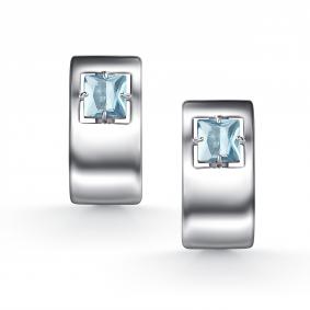 Серебряные серьги АЛЬКОР 02-5771/00ТБ-00 с топазом 02-5771/00ТБ-00 фото