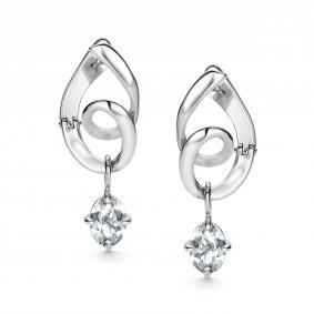 Серебряные серьги АЛЬКОР 02-5786/00ГХ-00 с горным хрусталём 02-5786/00ГХ-00 фото