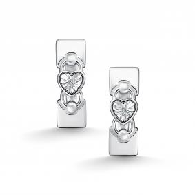 Серебряные серьги АЛЬКОР 02-5799/000Б-00 с бриллиантом 02-5799/000Б-00 фото