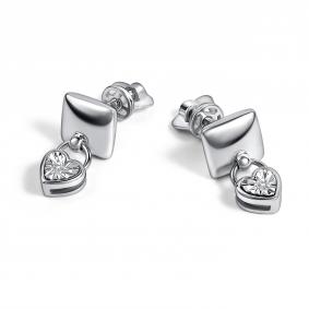 Серебряные серьги АЛЬКОР 02-5801/000Б-00 с бриллиантом 02-5801/000Б-00 фото