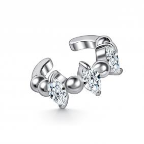 Одиночная серьга из серебра АЛЬКОР с фианитом 02-5824/00КЦ-00 02-5824/00КЦ-00 фото