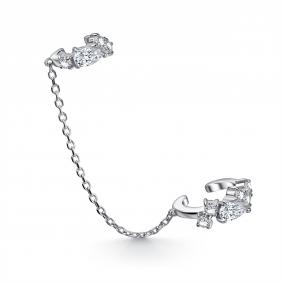 Одиночная серьга из серебра АЛЬКОР с фианитом 02-5830/00КЦ-00 02-5830/00КЦ-00 фото