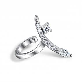 Одиночная серьга из серебра АЛЬКОР с фианитом 02-5832/00КЦ-00 02-5832/00КЦ-00 фото