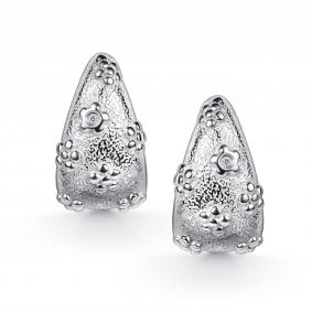 Серебряные серьги АЛЬКОР 02-5866/000Б-00 с бриллиантом 02-5866/000Б-00 фото