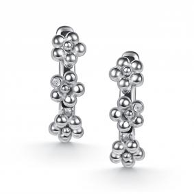 Серебряные серьги АЛЬКОР 02-5867/000Б-00 с бриллиантом 02-5867/000Б-00 фото