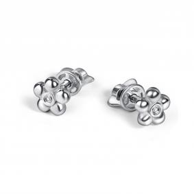 Серебряные серьги АЛЬКОР 02-5872/000Б-00 с бриллиантом 02-5872/000Б-00 фото