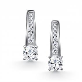Серебряные серьги АЛЬКОР 02-5910/000М-00 с фианитом и муассанитом 02-5910/000М-00 фото