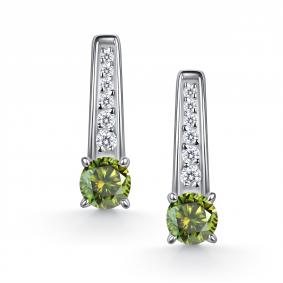 Серебряные серьги АЛЬКОР 02-5910/004М-00 с фианитом и муассанитом 02-5910/004М-00 фото