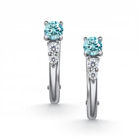 Серебряные серьги АЛЬКОР 02-5911/003М-00 с фианитом и муассанитом 02-5911/003М-00 фото