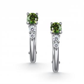 Серебряные серьги АЛЬКОР 02-5911/004М-00 с фианитом и муассанитом 02-5911/004М-00 фото