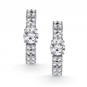 Серебряные серьги АЛЬКОР 02-5912/000М-00 с фианитом и муассанитом 02-5912/000М-00 фото