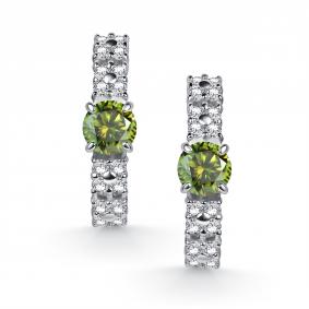 Серебряные серьги АЛЬКОР 02-5912/004М-00 с фианитом и муассанитом 02-5912/004М-00 фото
