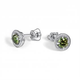 Серебряные серьги АЛЬКОР 02-5913/004М-00 с муассанитом 02-5913/004М-00 фото