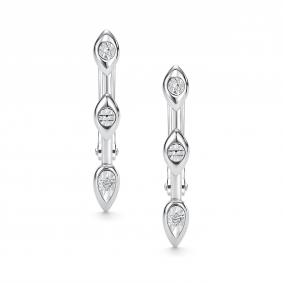 Серебряные серьги АЛЬКОР 02-5924/000Б-00 с бриллиантом 02-5924/000Б-00 фото