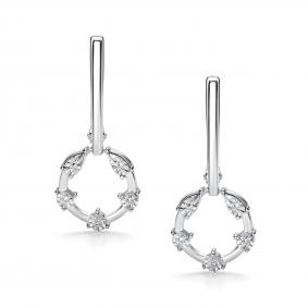 Серебряные серьги АЛЬКОР 02-5926/000Б-00 с бриллиантом 02-5926/000Б-00 фото