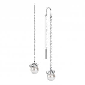 Серебряные серьги АЛЬКОР 02-5935/0ЖСВ-00 с жемчугом 02-5935/0ЖСВ-00 фото