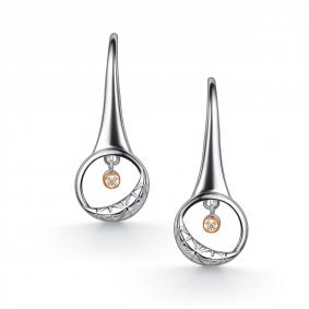 Серебряные серьги АЛЬКОР 02-5947/000Б-00 с бриллиантом 02-5947/000Б-00 фото