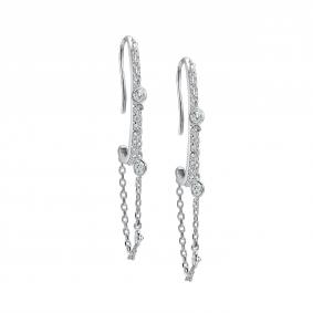 Серебряные серьги АЛЬКОР 02-5953/00СВ-00 с фианитом 02-5953/00СВ-00 фото