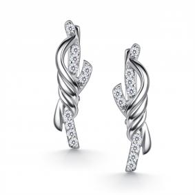 Серебряные серьги АЛЬКОР 02-5967/00КЦ-00 с фианитом 02-5967/00КЦ-00 фото