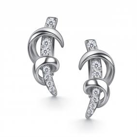 Серебряные серьги АЛЬКОР 02-5969/00КЦ-00 с фианитом 02-5969/00КЦ-00 фото
