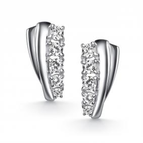 Серебряные серьги АЛЬКОР 02-5974/00КЦ-00 с фианитом 02-5974/00КЦ-00 фото