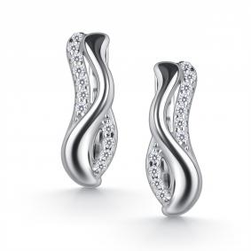 Серебряные серьги АЛЬКОР 02-5975/00КЦ-00 с фианитом 02-5975/00КЦ-00 фото