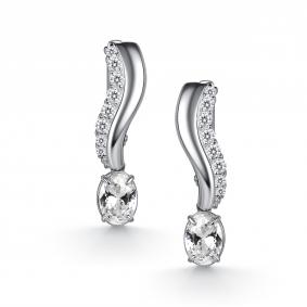 Серебряные серьги АЛЬКОР 02-5979/00КЦ-00 с фианитом 02-5979/00КЦ-00 фото