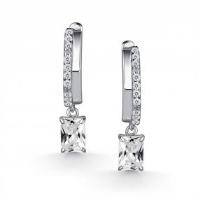 Серебряные серьги АЛЬКОР 02-5980/00КЦ-00 с фианитом 02-5980/00КЦ-00 фото