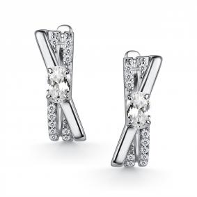 Серебряные серьги АЛЬКОР 02-5981/00КЦ-00 с фианитом 02-5981/00КЦ-00 фото